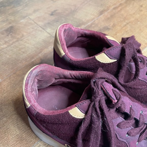 Zara Basic Woman’s Burgundy Suede Platform Sneakers Size 39 (US 8) - Picture 4 of 12